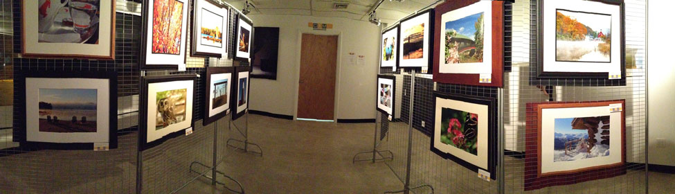 The work of our Photography Beyond the Basics displayed for a Gallery Art Show